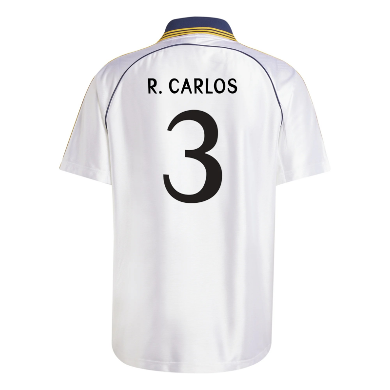 Roberto Carlos Real Madrid 1999 Home Jersey By Adidas (2025 Reissue)