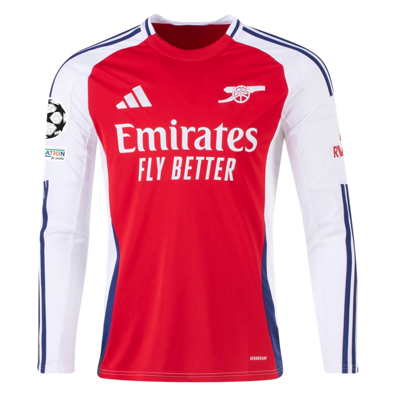 Arsenal 24/25 Long Sleeve UCL Home Jersey By Adidas Arsenal 24/25 Long Sleeve UCL Home Jersey By Adidas