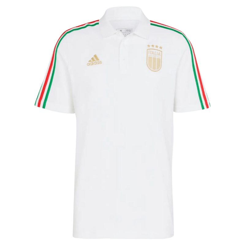 Italy DNA 3-Stripes Polo Shirt – White Italy DNA 3-Stripes Polo Shirt – White