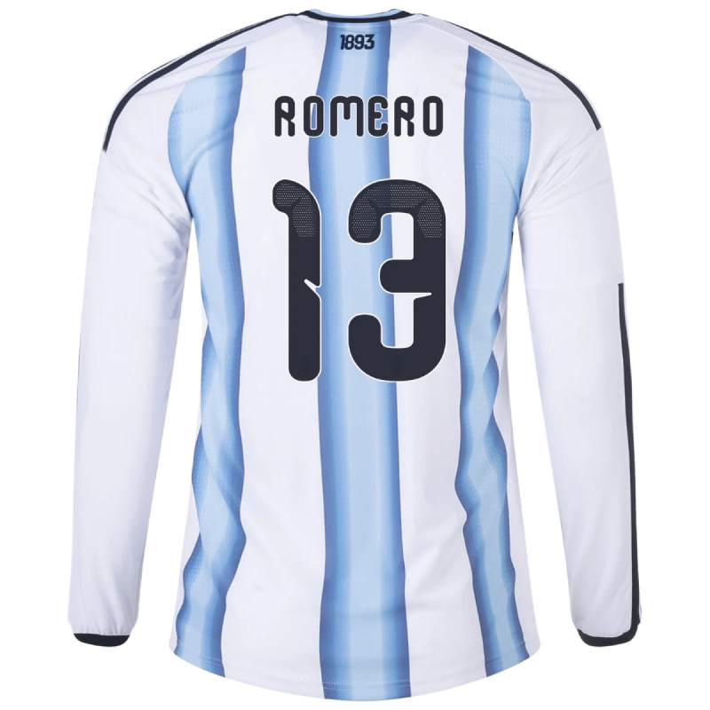Christian Romero Argentina 26/27 Long Sleeve Authentic Home Jersey