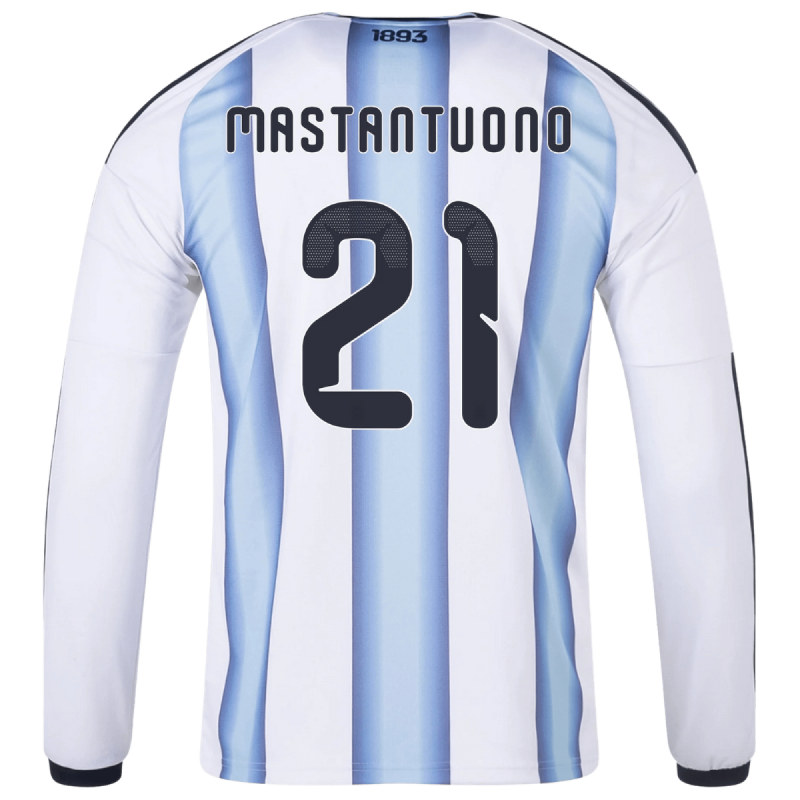 Franco Mastantuono Argentina 26/27 Long Sleeve Home Jersey