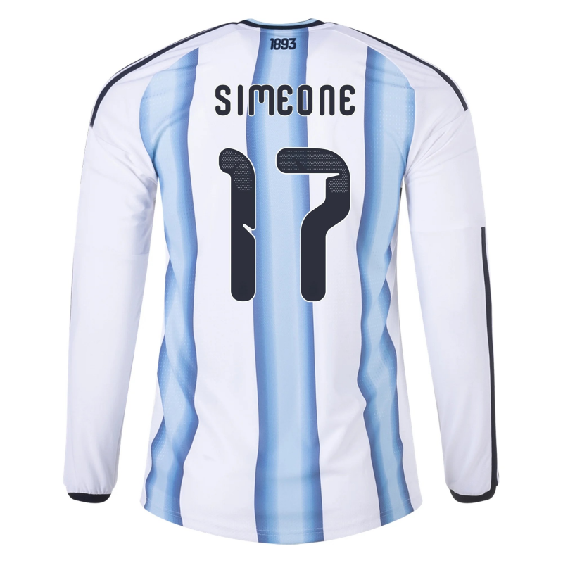 Giuliano Simeone Argentina 2026/27 Adidas Long Sleeve Authentic Home Jersey