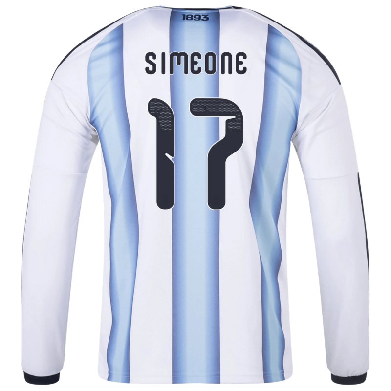 Giuliano Simeone Argentina 26/27 Long Sleeve Home Jersey Giuliano Simeone Argentina 26/27 Long Sleeve Home Jersey